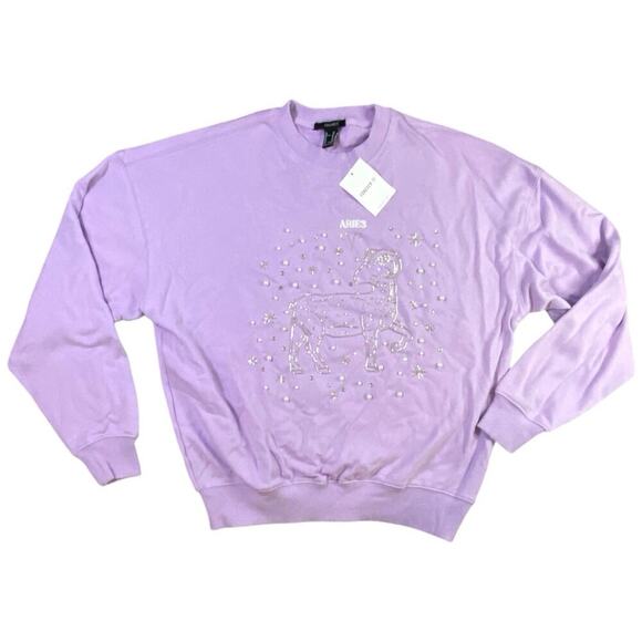 Forever 21 x Aries Star Sign Beaded Embroidered Oversized Sweater NWT - XS - Picture 1 of 4